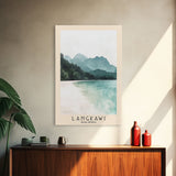 Langkawi, Malaysia Watercolor Beach Print, Vacation Gift, Malaysia Wall Art, Framed Canvas Print, Framed Beach Painting