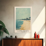 Long Beach, Cambodia Watercolor Beach Print, Vacation Gift, Cambodia Wall Art, Framed Canvas Print, Framed Beach Painting