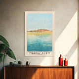 Marsa Alam, Egypt Watercolor Print, Vacation Gift, Egypt Wall Art, Beach Painting, Beach Decor, Large Wall Art, Wood Frame Art