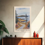 Mount Desert Island, Maine Watercolor Beach Print, Vacation Gift, Maine Wall Art, Framed Canvas Print, Framed Beach Painting