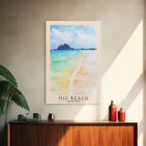 Nui Beach, Thailand Watercolor Print, Vacation Gift, Thailand Wall Art, Beach Painting, Beach Decor, Large Wall Art, Wood Frame Art