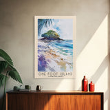 One Foot Island, Cook Islands Watercolor Beach Print, Vacation Gift, Cook Islands Wall Art, Framed Canvas Print, Framed Beach Painting