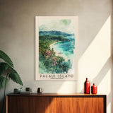 Palaui Island, Philippines Watercolor Print, Vacation Gift, Philippines Wall Art, Beach Painting, Beach Decor, Large Wall Art, Wood Frame Art