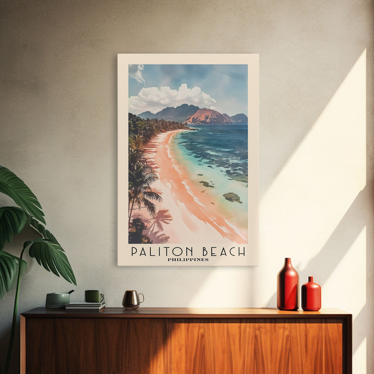 Paliton Beach, Philippines Watercolor Beach Print, Vacation Gift, Philippines Wall Art, Beach Painting, Beach Decor, Beach Painting