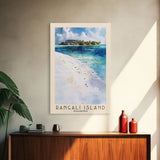 Rangali Island, Maldives Watercolor Beach Print, Vacation Gift, Maldives Wall Art, Framed Canvas Print, Framed Beach Painting