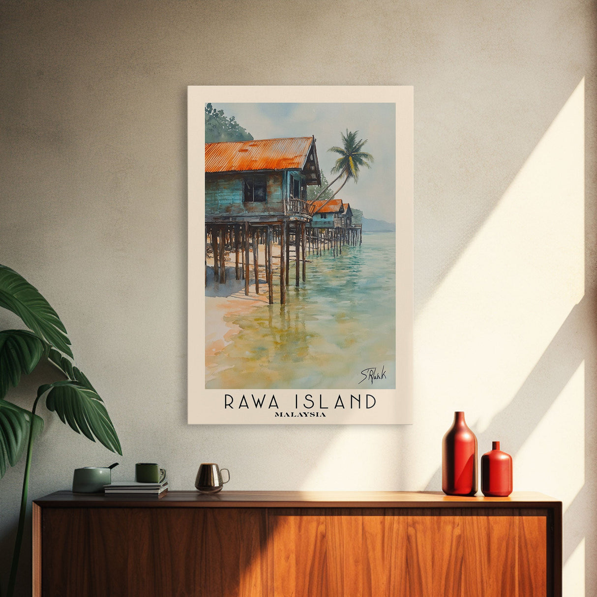 Rawa Island, Malaysia Watercolor Beach Print, Vacation Gift, Malaysia Wall Art, Beach Painting, Beach Decor, Beach Painting