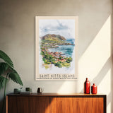 Saint Kitts Island, Federation of Saint Kitts and Nevis Watercolor Beach Print, Vacation Gift, Federation of Saint Kitts and Nevis Wall Art, Beach Painting, Beach Decor, Beach Painting