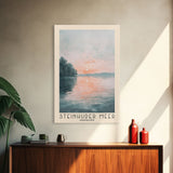 Steinhuder Meer, Germany Watercolor Beach Print, Vacation Gift, Germany Wall Art, Framed Canvas Print, Framed Beach Painting