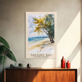 Tanjung Rhu, Langkawi, Malaysia Watercolor Print, Vacation Gift, Langkawi, Malaysia Wall Art, Beach Painting, Beach Decor, Large Wall Art, Wood Frame Art