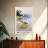 Weizhou Island, China Watercolor Print, Vacation Gift, China Wall Art, Beach Painting, Beach Decor, Large Wall Art, Wood Frame Art