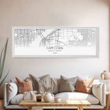 Panoramic Cape Coral City Map, Florida Art, Map Print, Minimalist Wall Art, Canvas Art, Housewarming Gift, Street Map Art, Closing Gift