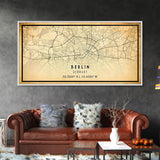 Vintage Berlin Germany map print poster or framed canvas, Berlin map print poster canvas, Berlin city map print poster canvas, Travel Art