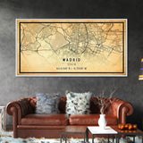 Madrid Spain map print poster or framed canvas, Madrid map print poster canvas, Madrid city map print poster canvas, Vintage Travel Art