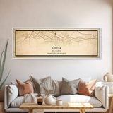 Panoramic Sofia Bulgaria map print poster or framed canvas, Sofia map print poster canvas, city map print poster canvas, Vintage Travel Art