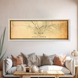 Panoramic El Paso Texas Vintage Map Print, El Paso Map, Texas Map Art, City Road Map , Vintage Gift Map, Travel Vacation Art, Rustic Map