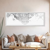 Panoramic Chula Vista City Map, California Art, Map Print, Minimalist Wall Art, Canvas Art, Housewarming Gift, Street Map Art, Closing Gift