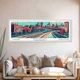 Boston Massachusetts Panoramic Travel Poster Canvas Print