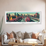 Dallas Texas Panoramic Travel Poster Canvas Print