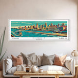 Detroit Michigan Panoramic Travel Poster Canvas Print