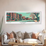 Newark New Jersey Panoramic Painting Framed Canvas Print, Travel Poster, Mid Century Modern Art, Pop Art Style, Wall Decor, Living Room Art