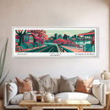 Tulsa Oklahoma Panoramic Painting Framed Canvas Print, Travel Poster, Mid Century Modern Art, Pop Art Style, Wall Decor, Living Room Art