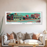 Wichita Kansas Panoramic Wall Art Framed Canvas Print, Travel Poster, Mid Century Modern Art, Pop Art Style, Wall Decor, Office Wall Art