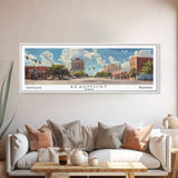 Beaumont Texas Panoramic Painting, Watercolor Framed Canvas Print, Scenic City Art, Travel Poster, Wall Hanging, Living Room Art, Gift Idea