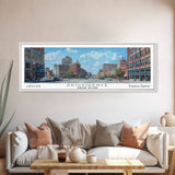 Providence Rhode Island Panoramic Print, Beautiful Framed Canvas Print, Travel Poster Art, Home Decoration, Office Wall Art