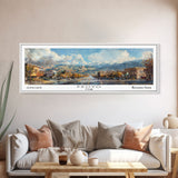 Provo Utah Panoramic Print, Modern Framed Canvas Print, City Travel Poster, Wall Art, Living Room Decoration, Unique Gift