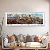 Raleigh North Carolina Panoramic Print, Artistic Framed Canvas Print, City Travel Poster, Home Decoration, Wall Art, Gift Idea