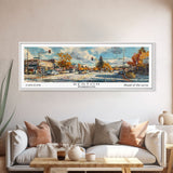 Renton Washington Panoramic Print, Elegant Framed Canvas Print, Travel Poster Art, Home Decoration, Wall Art, Office Gift