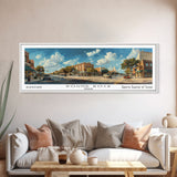 Round Rock Texas Panoramic Print, Elegant Framed Canvas Print, Travel Poster Art, Living Room Decor, Home Wall Art