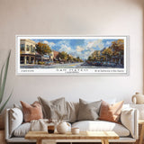 San Mateo California Panoramic Print, Stylish Framed Canvas Print, Travel Poster Art, Living Room Decor, Home Wall Art