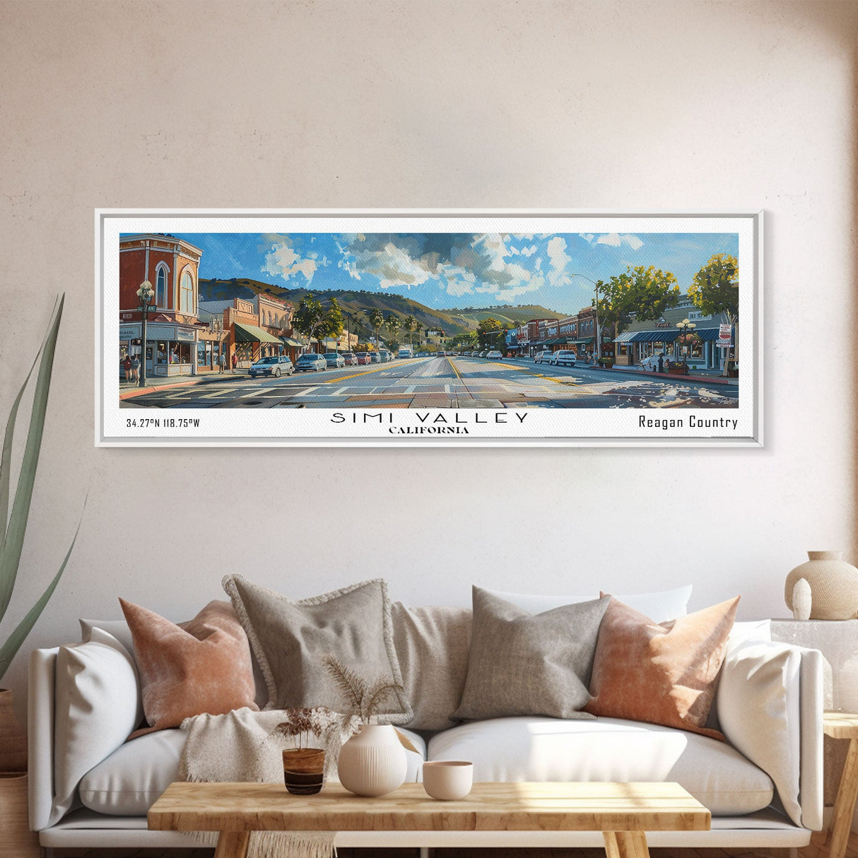 Simi Valley California Travel Poster, Framed Canvas Print, Wall Art, Home Decor, Travel Print, Office Art, Living Room Art, Gift Idea