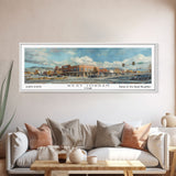 West Jordan Utah Panoramic Framed Canvas Print, Artistic Travel Poster, Retro Wall Art, Unique Living Room Decor, Office Gift Idea