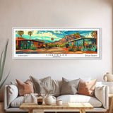 Chandler Arizona Panoramic Wall Art Framed Canvas Print, Mid Century Modern Art, Pop Art Style, Travel Poster, Home Decor, Retro Style