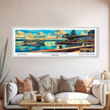 Chesapeake Virginia Panoramic Travel Poster Framed Canvas Print, Mid Century Modern Art, Pop Art Style, Wall Art Decor, Home Decoration