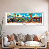 Phoenix Arizona Panoramic Framed Canvas Print, Mid Century Modern Wall Art, Pop Art Home Decor, Retro Style Travel Poster