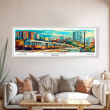 Richmond Virginia Panoramic Wall Art, Pop Art Framed Canvas Print, Mid Century Modern Home Decor, Retro Style Travel Poster