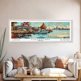 Chesapeake Virginia Panoramic Wall Art, Mid Century Modern Framed Canvas Print, Retro Pop Art Travel Poster, Office Art, Living Room Decor