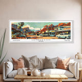 Henderson Nevada Panoramic Wall Art, Mid Century Modern Framed Canvas Print, Retro Pop Art Travel Poster, Home Decor, Office Art, Living Room Wall Hanging