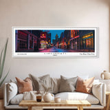 Cincinnati Ohio Panoramic Painting, Mid Century Modern Framed Canvas Print, Retro Pop Art Travel Poster, Office Wall Art, City Print