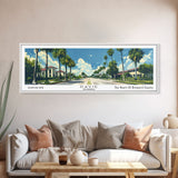 Davie Florida Panoramic Painting, Mid Century Modern Framed Canvas Print, Retro Pop Art Travel Poster, City Wall Art, Home Decor