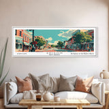 Edison New Jersey Panoramic Painting, Mid Century Modern Framed Canvas Print, Retro Pop Art Travel Poster, City Wall Decor, Home Decor