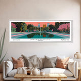 Indianapolis Indiana Panoramic Painting, Mid Century Modern Framed Canvas Print, Retro Pop Art Travel Poster, Office Decor