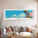 Jacksonville Florida Panoramic Painting, Mid Century Modern Framed Canvas Print, Retro Pop Art Travel Poster, Living Room Art