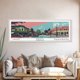 Kent Washington Panoramic Wall Art, Mid Century Modern Framed Canvas Print, Retro Pop Art Travel Poster, Home Wall Art