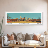 Knoxville Tennessee Panoramic Wall Art, Mid Century Modern Framed Canvas Print, Retro Pop Art Travel Poster, Living Room Art