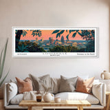 Louisville Kentucky Panoramic Painting, Mid Century Modern Framed Canvas Print, Retro Pop Art Travel Poster, Home Decor