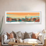 Lowell Mississippi Panoramic Painting, Mid Century Modern Framed Canvas Print, Retro Pop Art Travel Poster, Office Wall Art